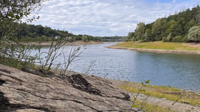 niedriger Wasserstand Wupper-Talsperre (Juli 2025)