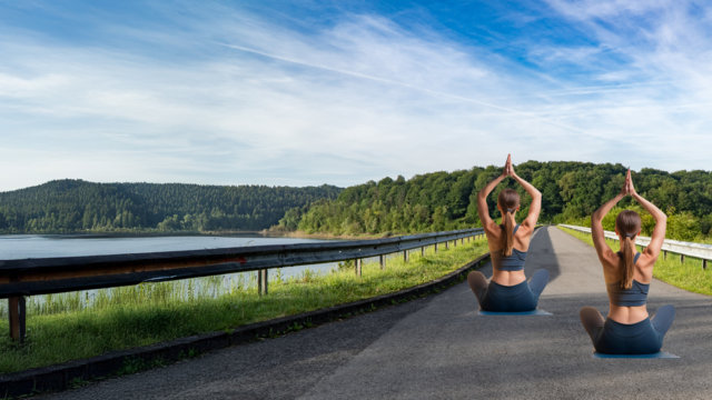 Yoga an der Großen Dhünn-Talsperre Yoga an der Großen Dhünn-Talsperre