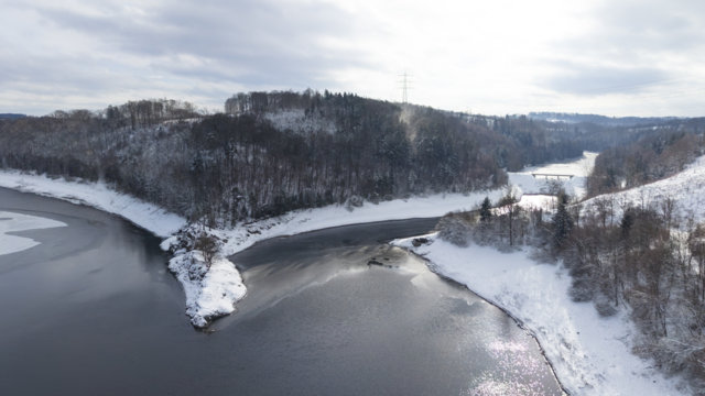 Schnee an der Wupper-Talsperre Schnee an der Wupper-Talsperre